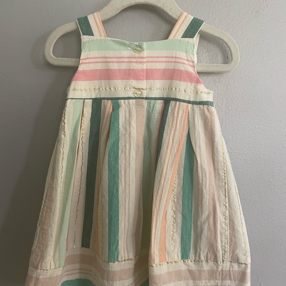 Iris & Ivy Linen Blend Striped Baby Sun Dress Size 18 months - Picture 9 of 9